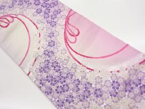 紐に花々模様織出し袋帯